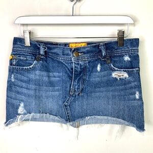Hollister Distressed Micro Mini Jean Skirt Y2K